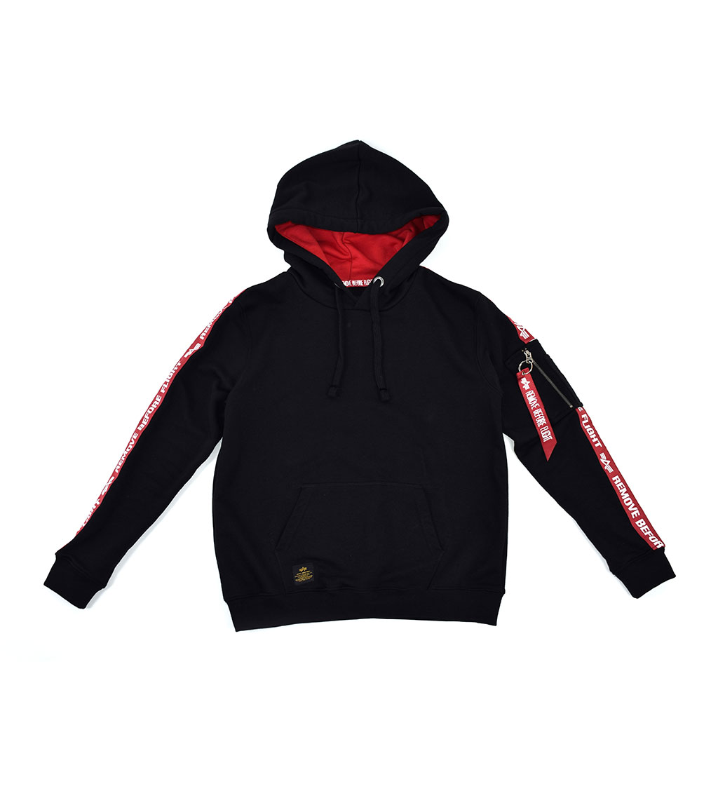 Женская толстовка ALPHA INDUSTRIES RBF TAPE HOODY black 