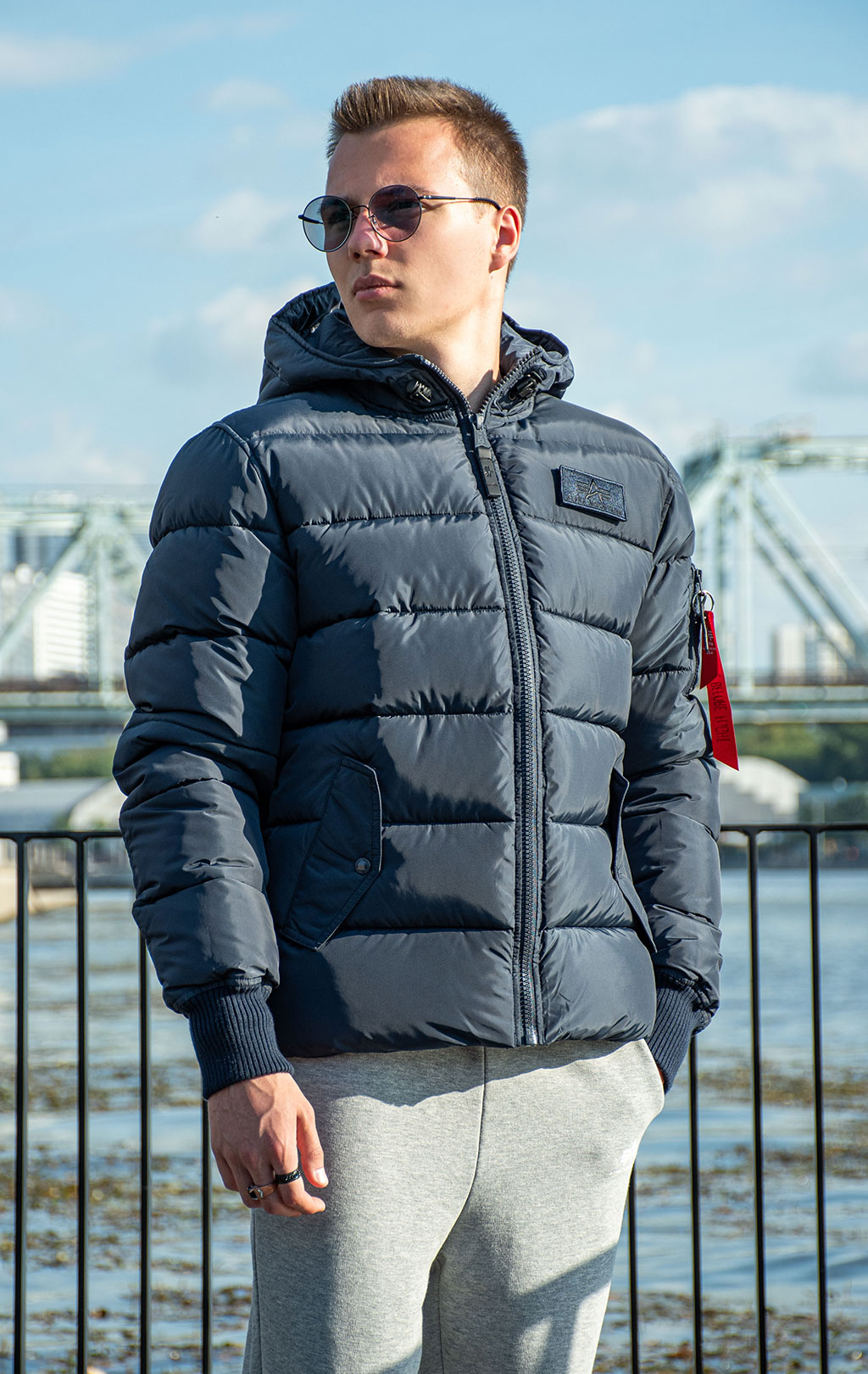 Куртка ALPHA INDUSTRIES HOODED PUFFER ALPHA FD rep. blue 