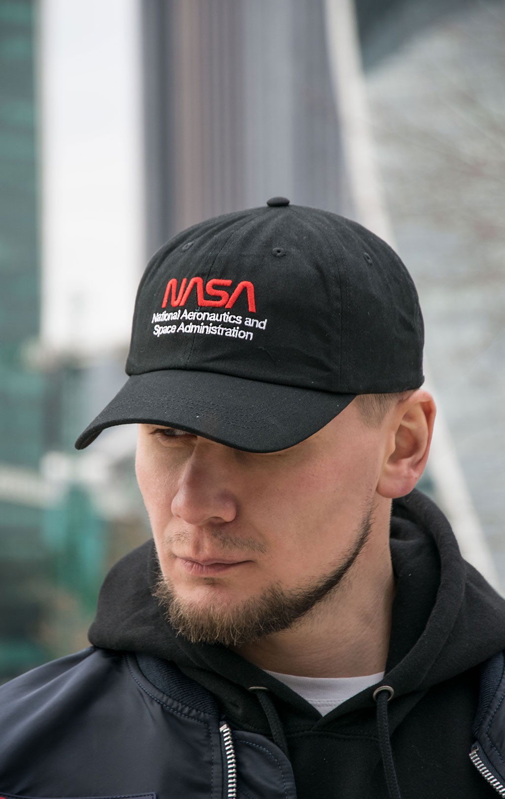 Бейсболка ALPHA INDUSTRIES NASA WORM LOGO CAP SS 23 black 