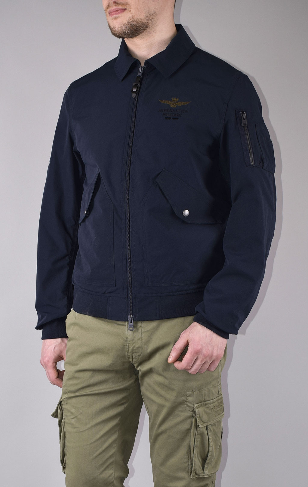 Ветровка-бомбер AERONAUTICA MILITARE SS 20/CN blue navy (AB 1845) 