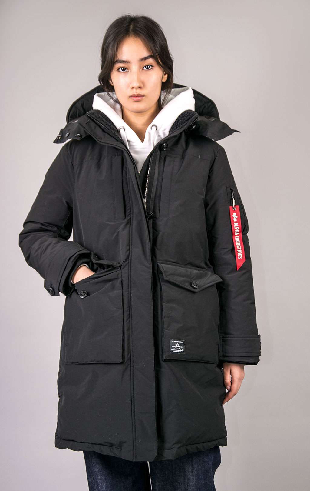 Женская парка ALPHA INDUSTRIES HYBRID PARKA W FW 23/24 m black 