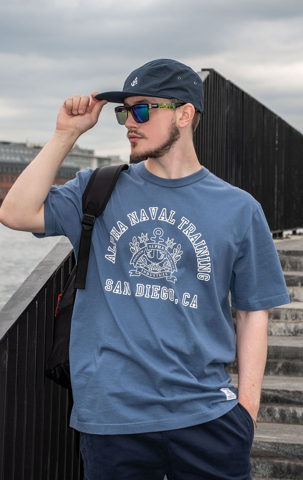 Футболка ALPHA INDUSTRIES ALPHA NAVAL BASE SAN DIEGO TEE SS 24 copen blue 