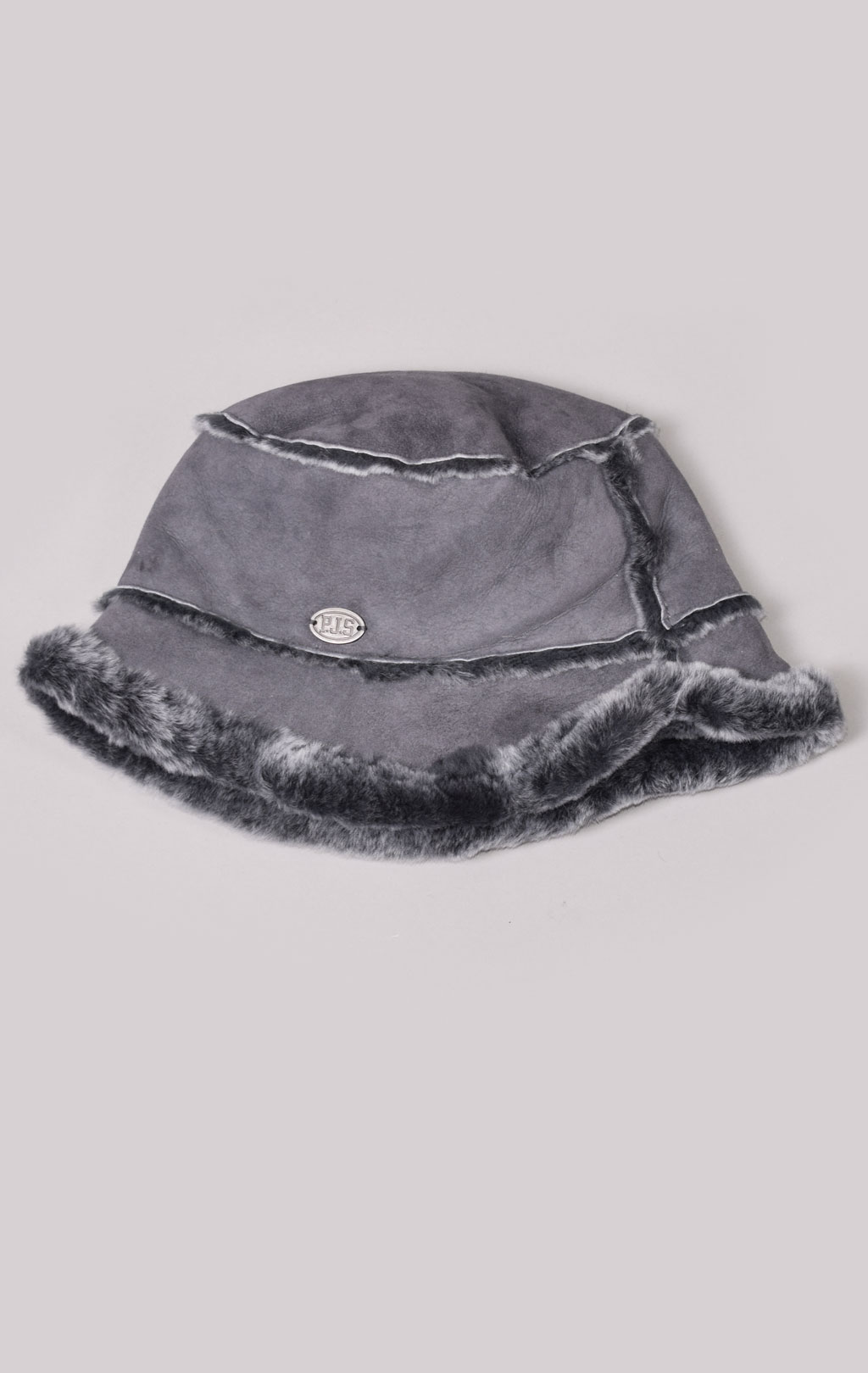 Женская панама PARAJUMPERS SHEARLING BUCKET HAT овчина FW 21/22 grey 