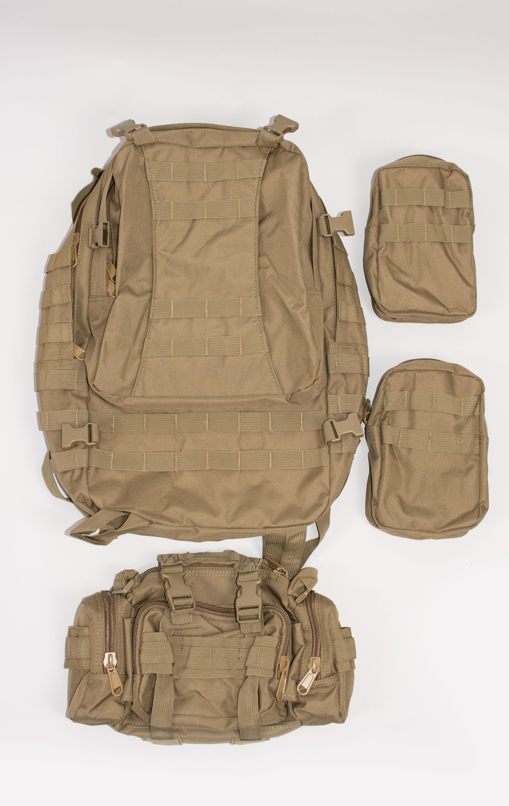 Рюкзак тактический ASSAULT 60L с поясной сумкой + 2 подсумка coyote BS-016 Китай
