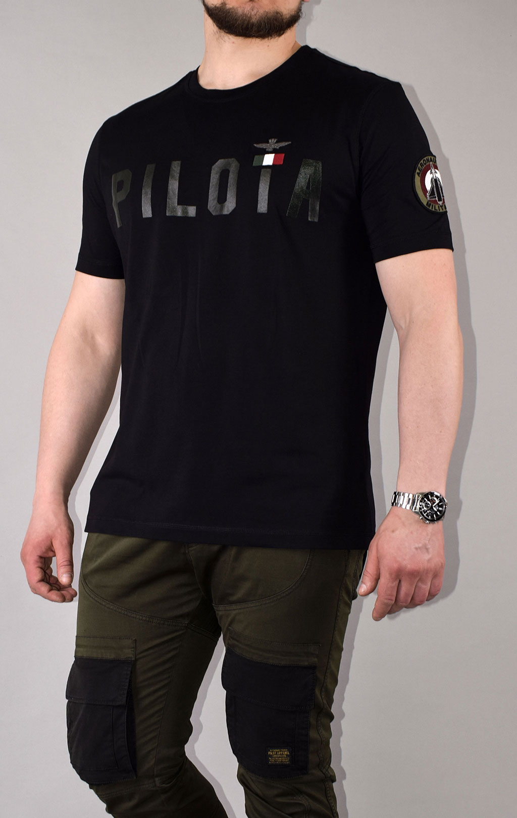 Футболка AERONAUTICA MILITARE SS 21/TR jet black (TS 1851) 