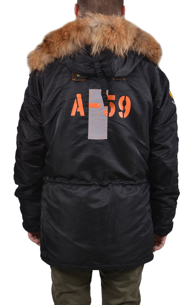 Аляска ALPHA INDUSTRIES 55 ANNIVERSARY N-3B натур. мех black 