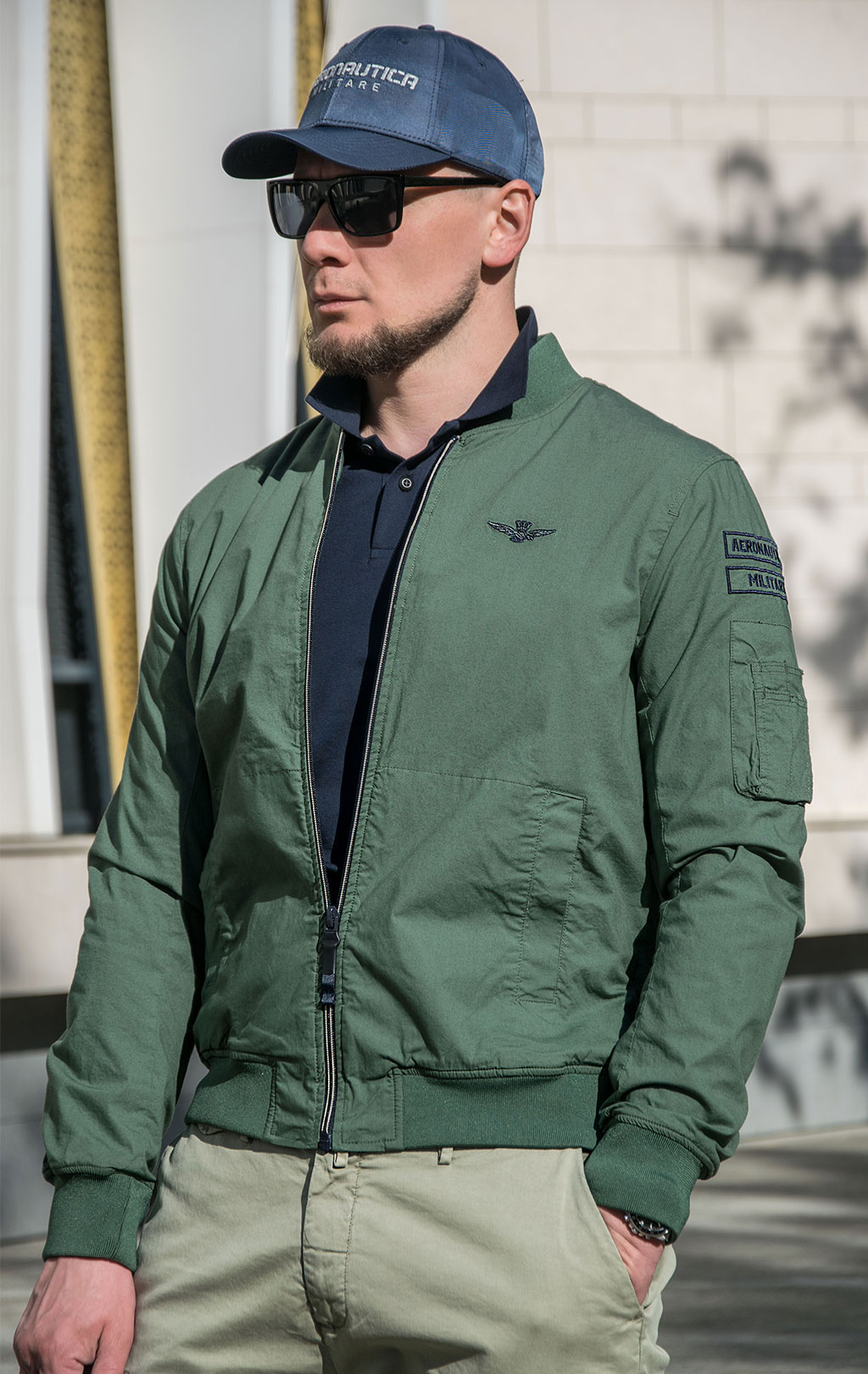 Ветровка-бомбер AERONAUTICA MILITARE SS 23 m/TR verde militare (AB 2089) 