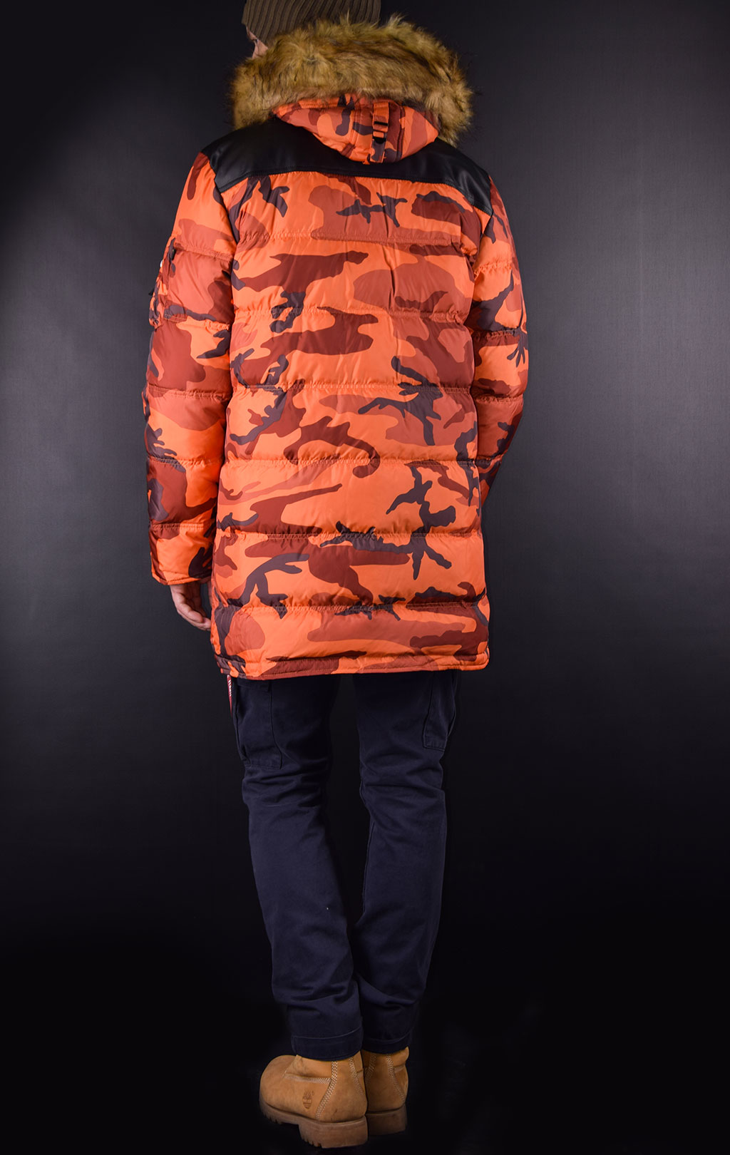 Аляска-пуховик ALPHA INDUSTRIES PUFFER N-3B orange camo 