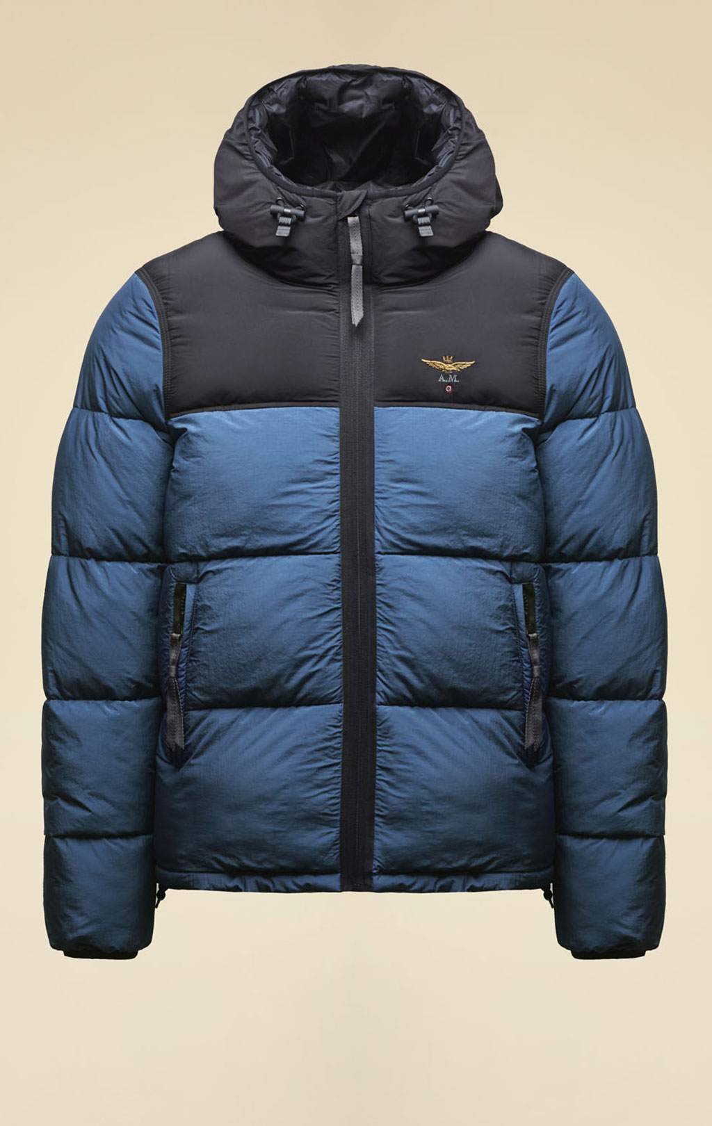 Куртка с капюшоном AERONAUTICA MILITARE FW 25/26/CN titan avio/black (AB 3025) 