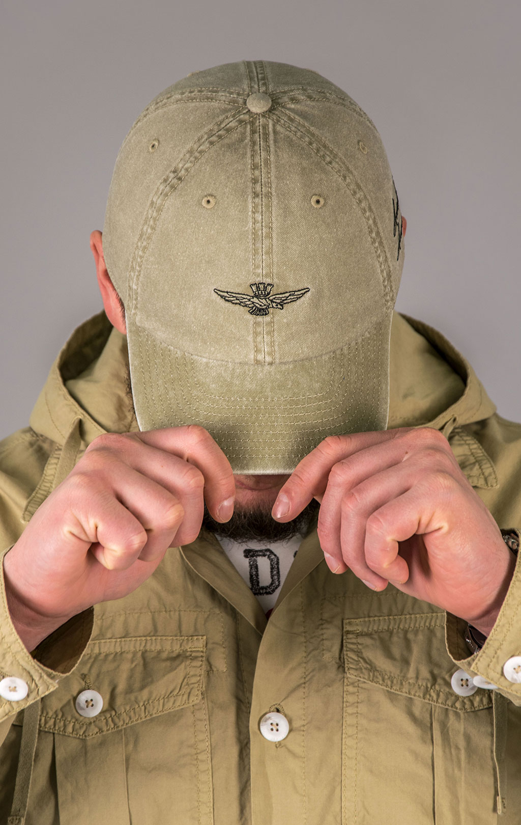 Бейсболка AERONAUTICA MILITARE SS 24/CN khaki washed (HA 1161) 