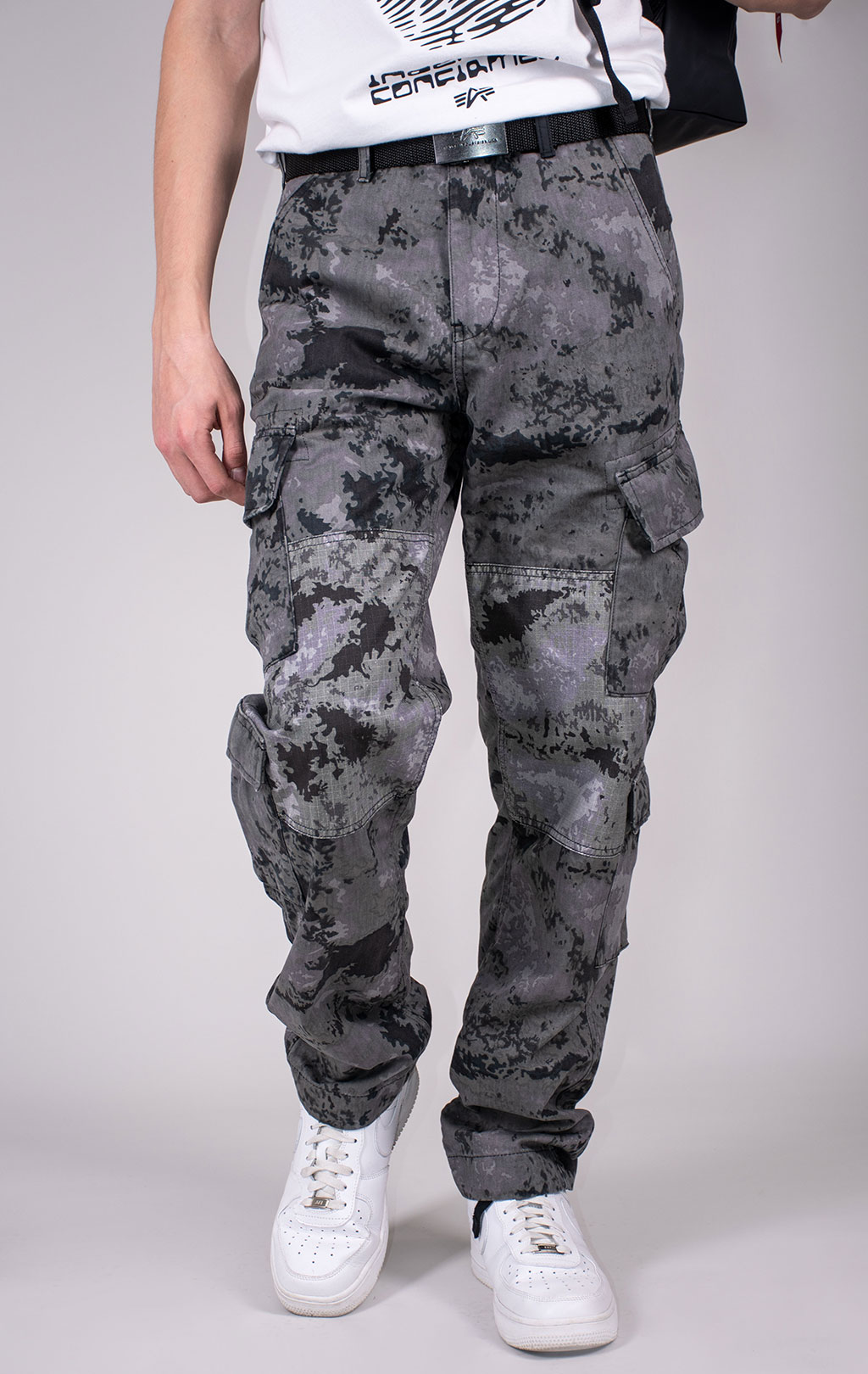 Брюки-карго ALPHA INDUSTRIES ACU PANT плотные FW 24/25 black blur camo 