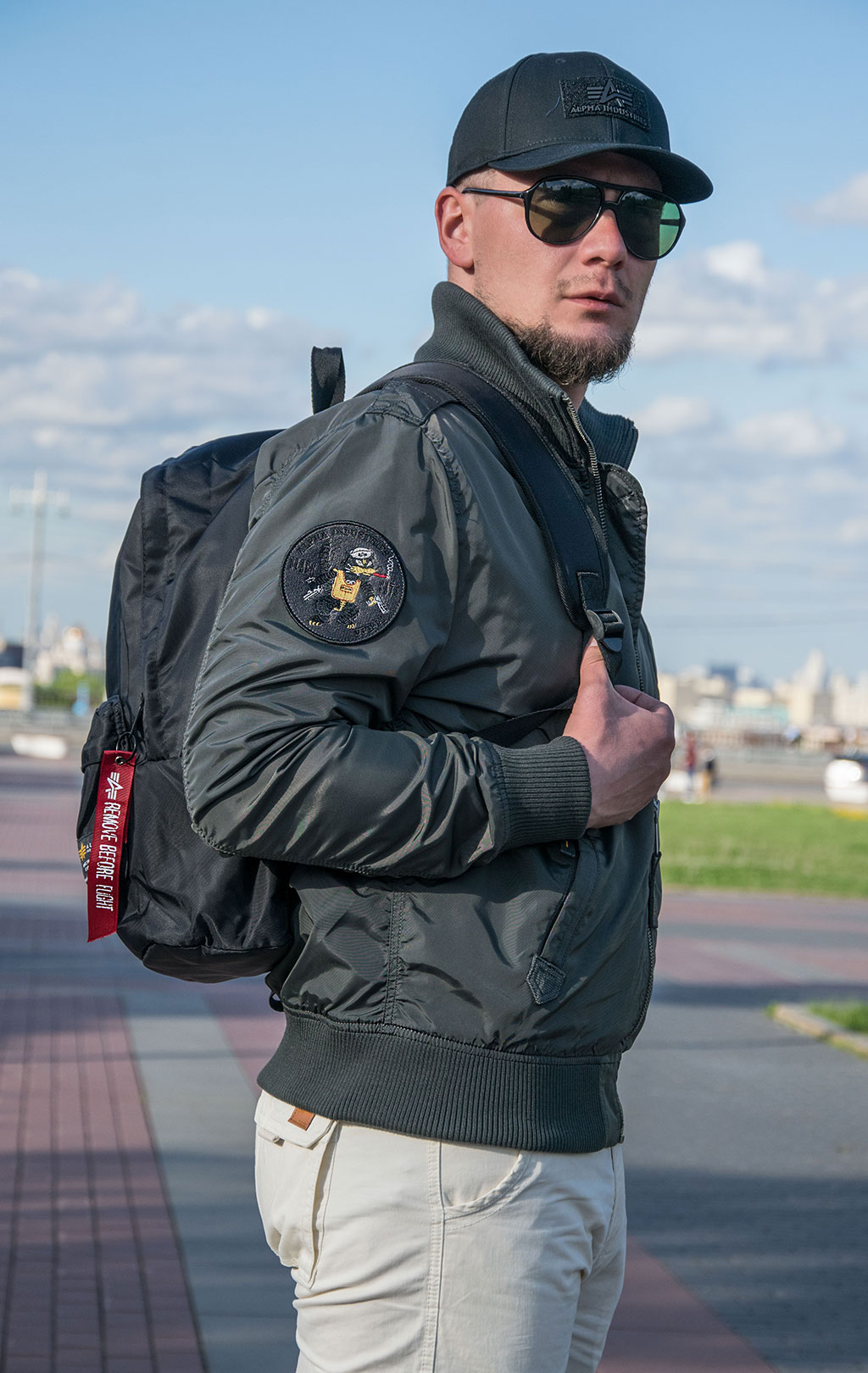 Ветровка-бомбер ALPHA INDUSTRIES AVIATOR TT greyblack 