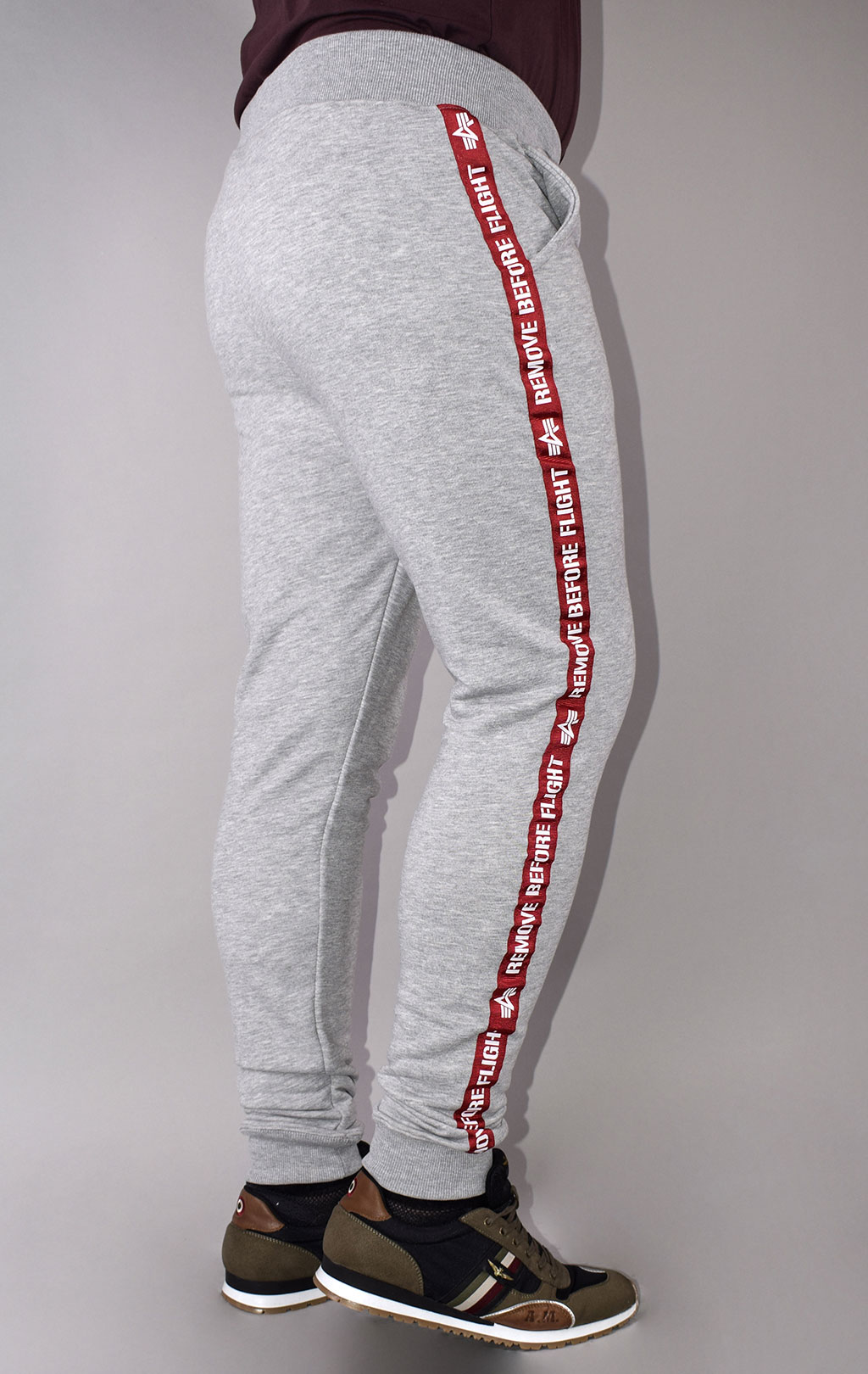 Брюки спортивные джоггеры ALPHA INDUSTRIES RBF TAPE JOGGER grey heather 