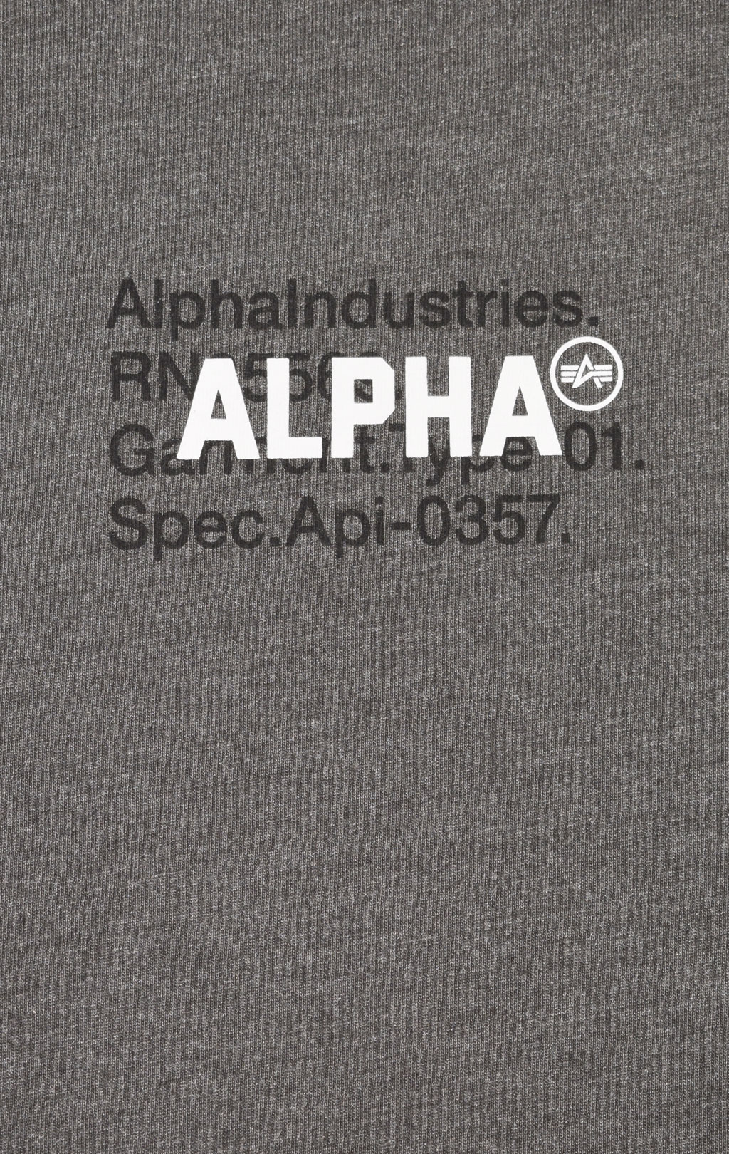 Футболка ALPHA INDUSTRIES ALPHA CODE GRAPHIC TEE SS 23 dark charcoal heather 