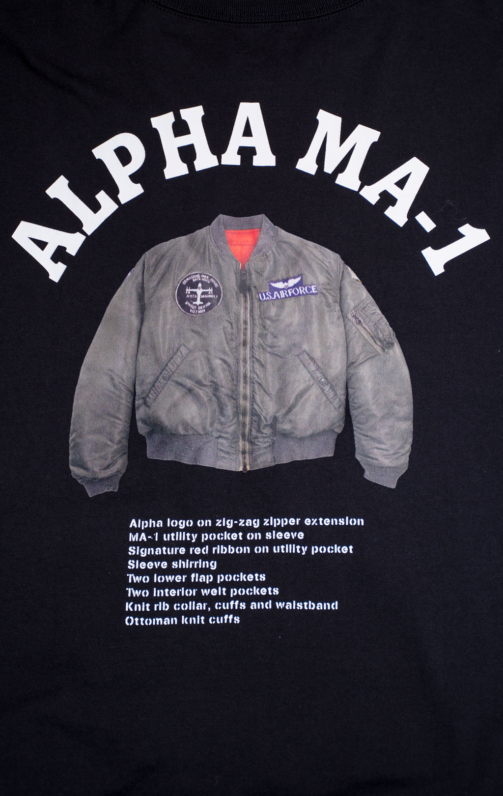 Футболка ALPHA INDUSTRIES ALPHA MA-1 TEE SS 24 black 