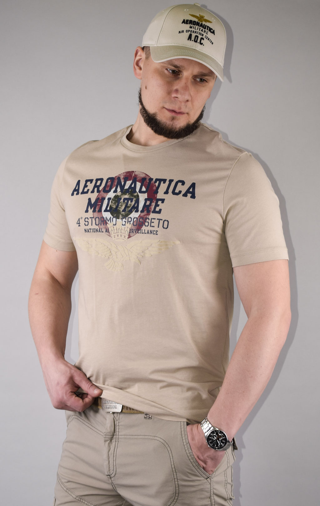 Футболка AERONAUTICA MILITARE SS 22/TR sabbia (TS 1940)