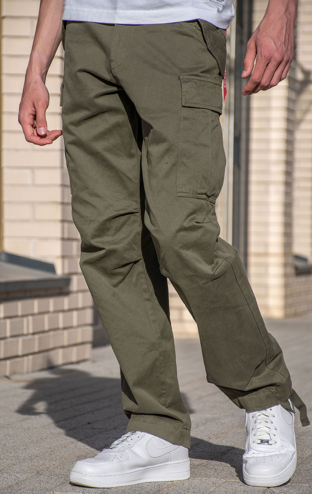 Брюки-карго парашюты ALPHA INDUSTRIES M-65 PANT плотные SS 24 m OG-107 green 