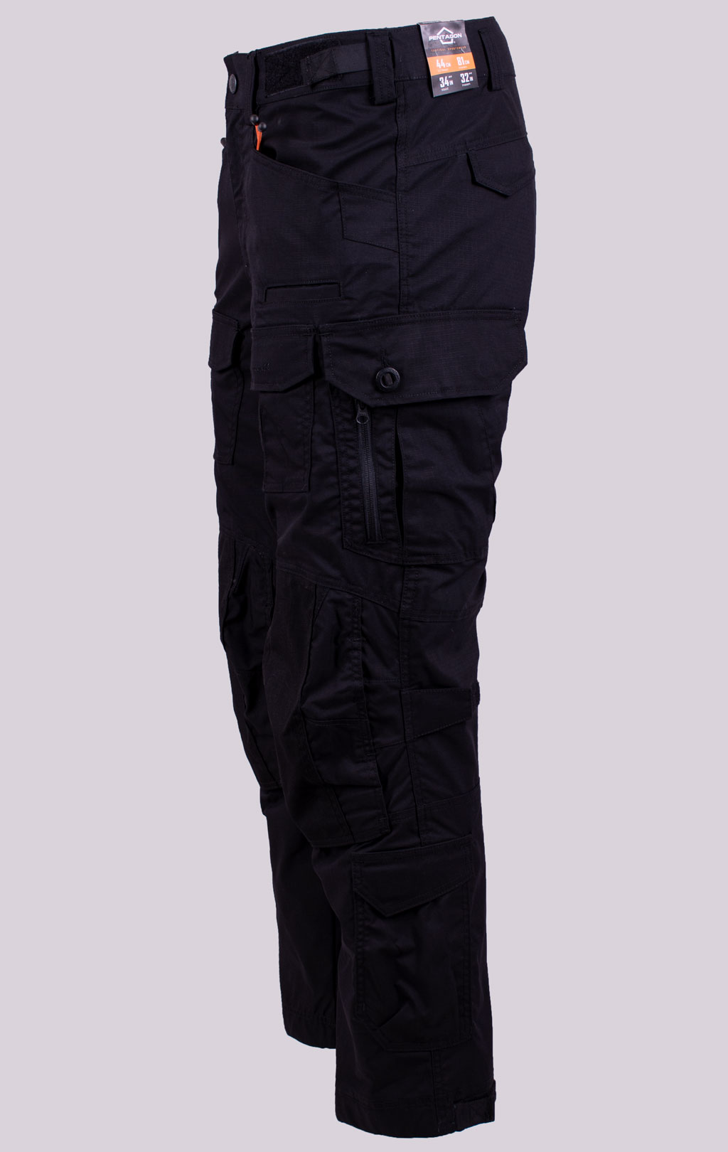 Брюки тактические Pentagon WOLF хлопок35%/полиэстер65% Rip-Stop stretch black 05031 