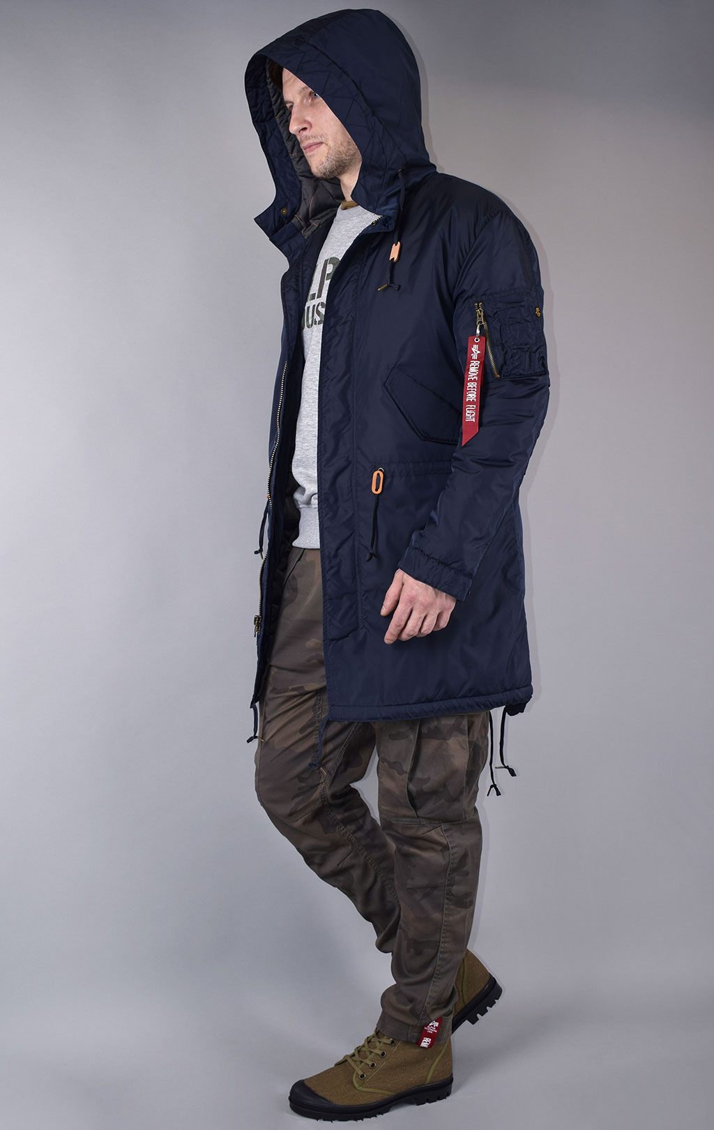 Парка ALPHA INDUSTRIES HOODED FISHTAIL CW TT rep. blue 