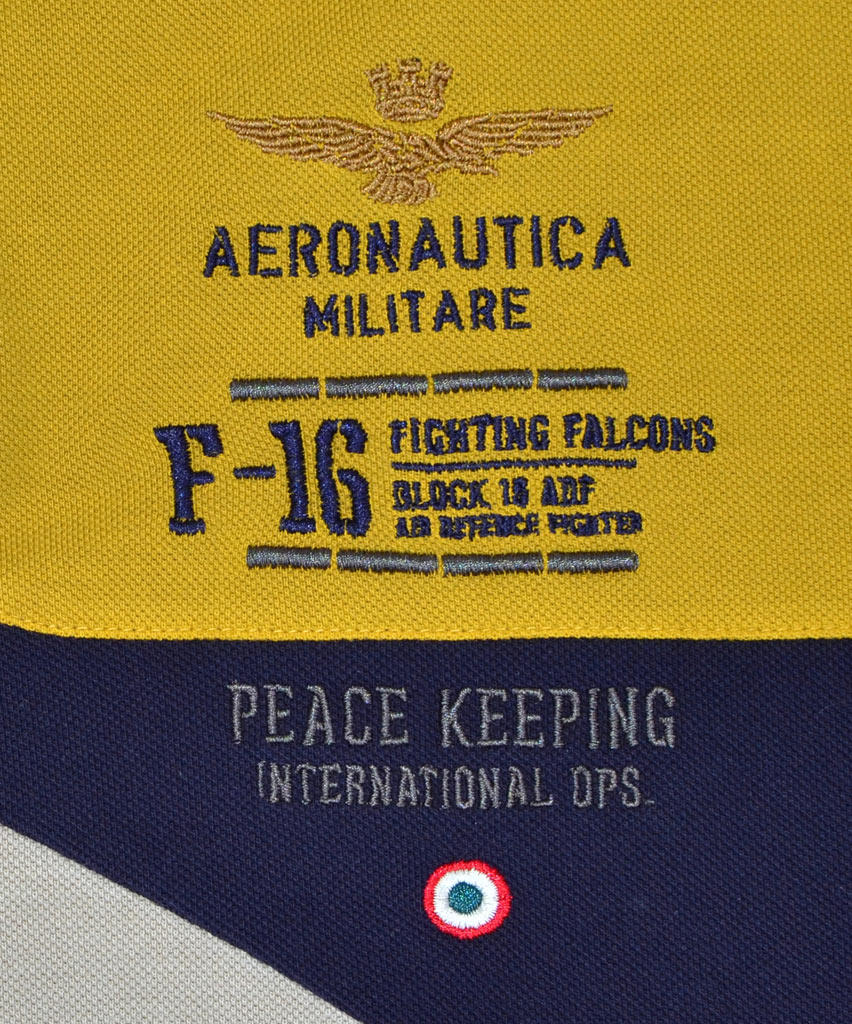 Футболка-поло AERONAUTICA MILITARE blue/giallo/sabbia (PO 1236) 