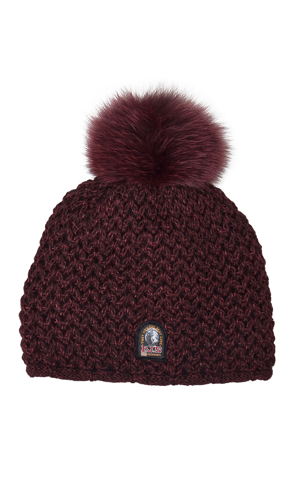 Женская шапка вязаная с помпоном PARAJUMPERS ELEGANCE HAT burgundy 