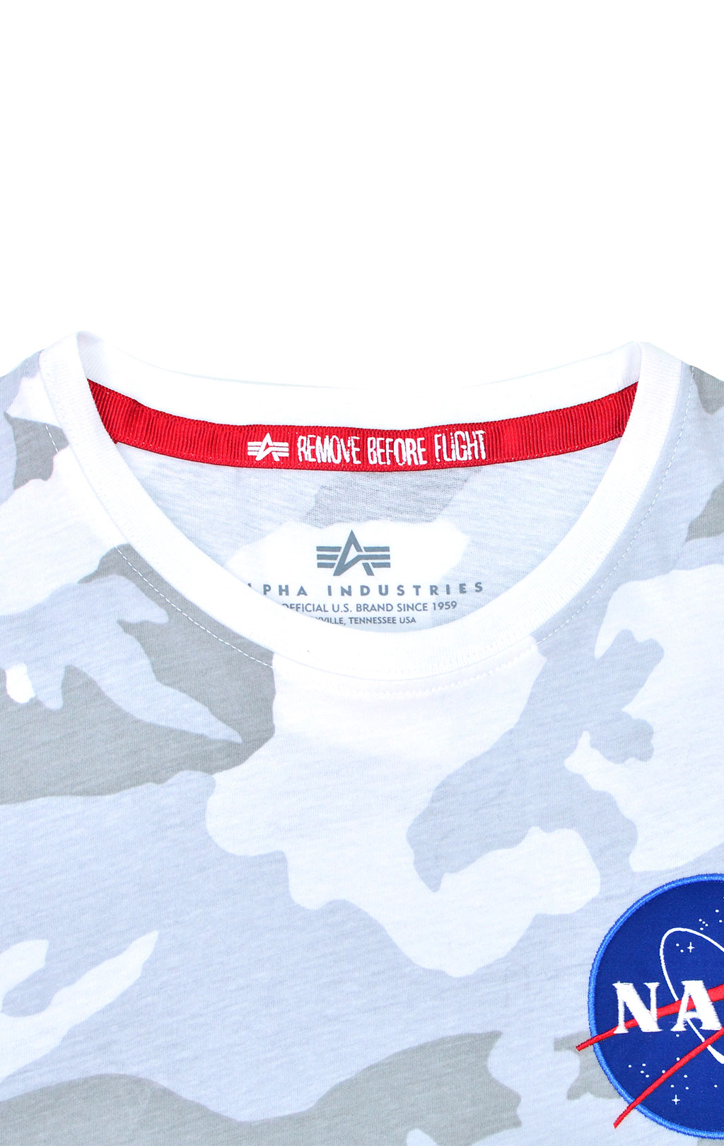 Футболка ALPHA INDUSTRIES NASA Reflective white camo 