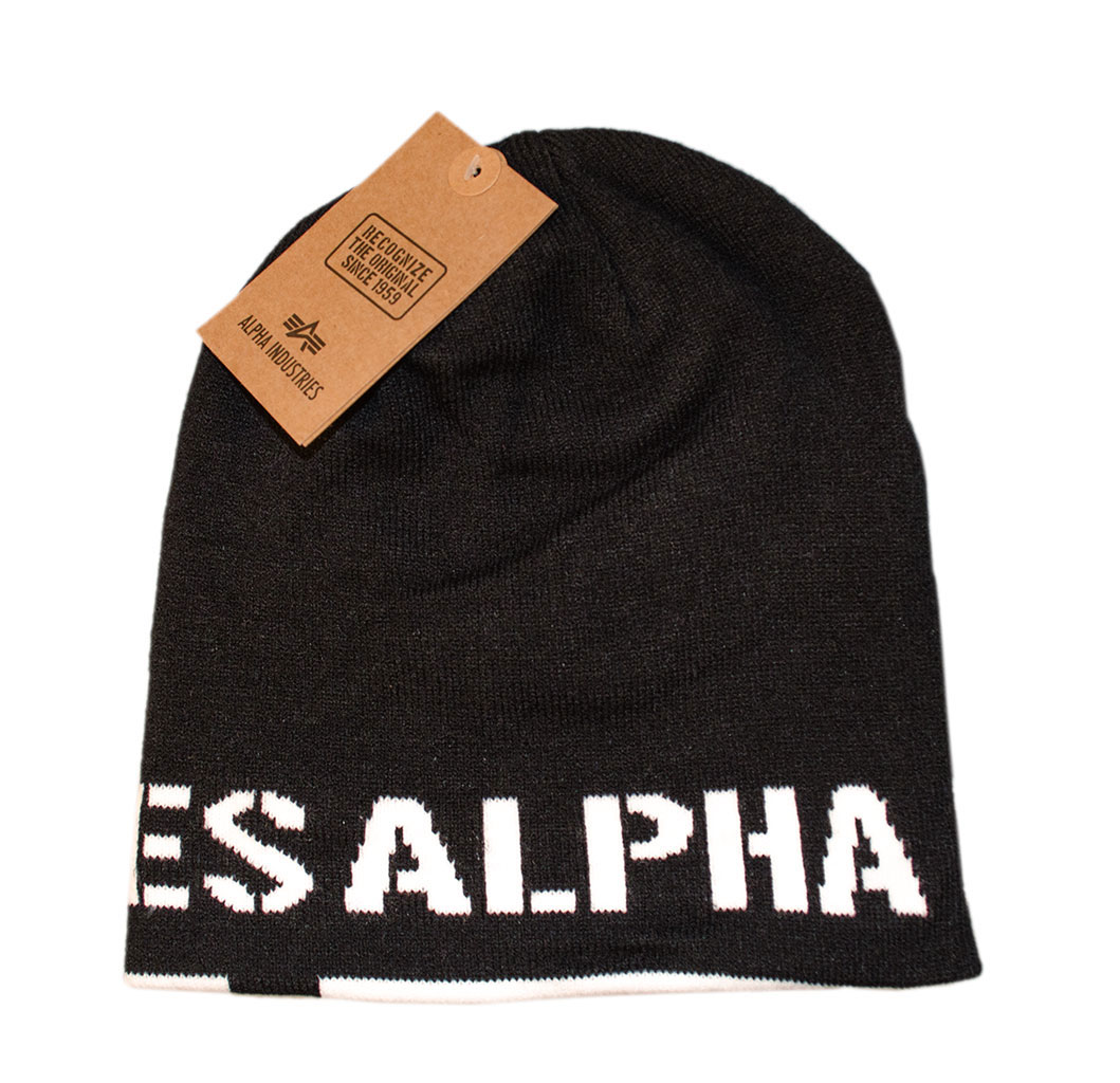 Шапка ALPHA INDUSTRIES REVERSIBLE BEANIE II black/white 