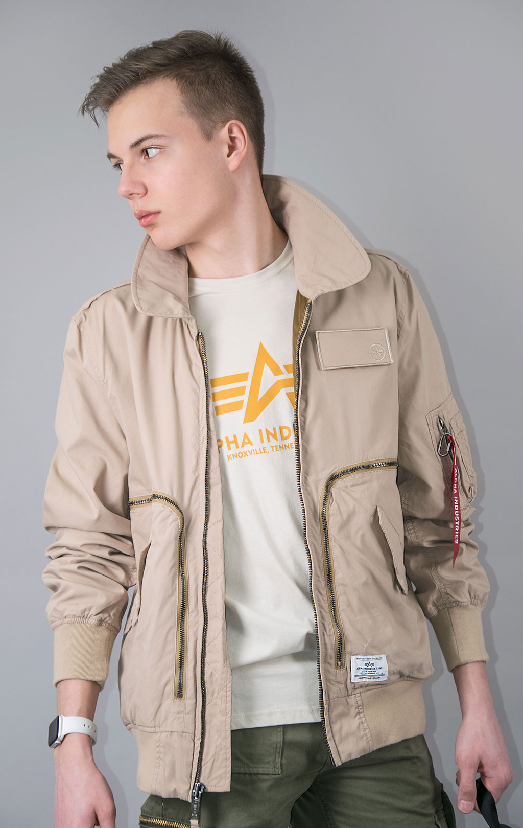 ALPHA INDUSTRIES CTN FLIGHT JACKET CWU 36 P SS 23 m vintage khaki