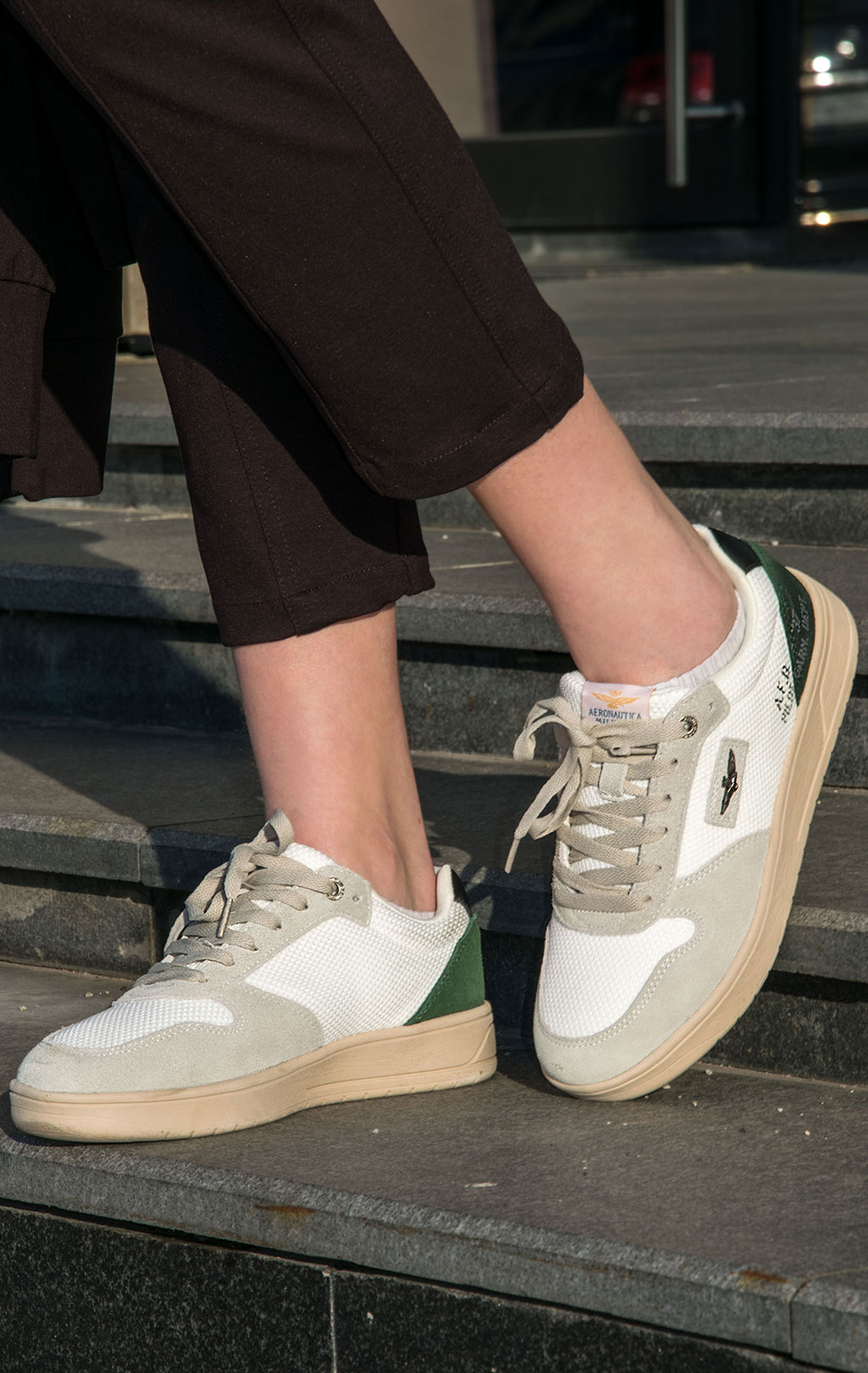 Сникеры AERONAUTICA MILITARE SS 23 m/CN bianco/verde (SC 235)