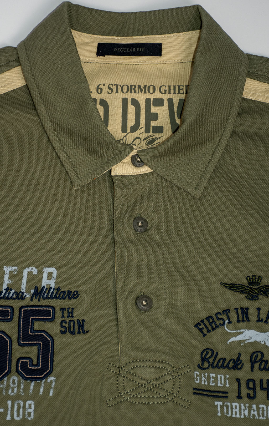 Футболка-поло AERONAUTICA MILITARE SS 25 m/TR military olive (PO 1860) 