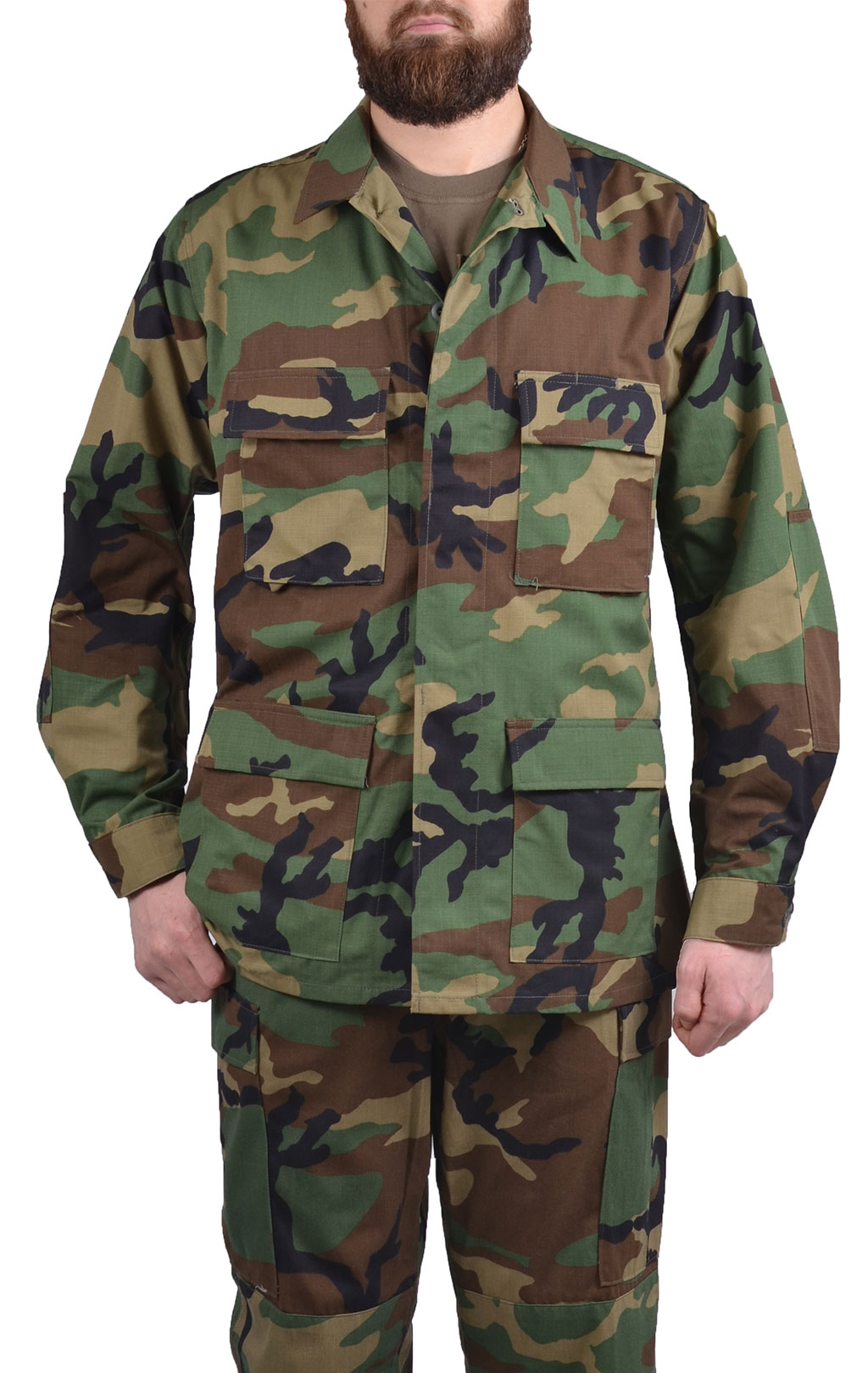 Китель полевой BDU хлопок Rip-Stop camo woodland США