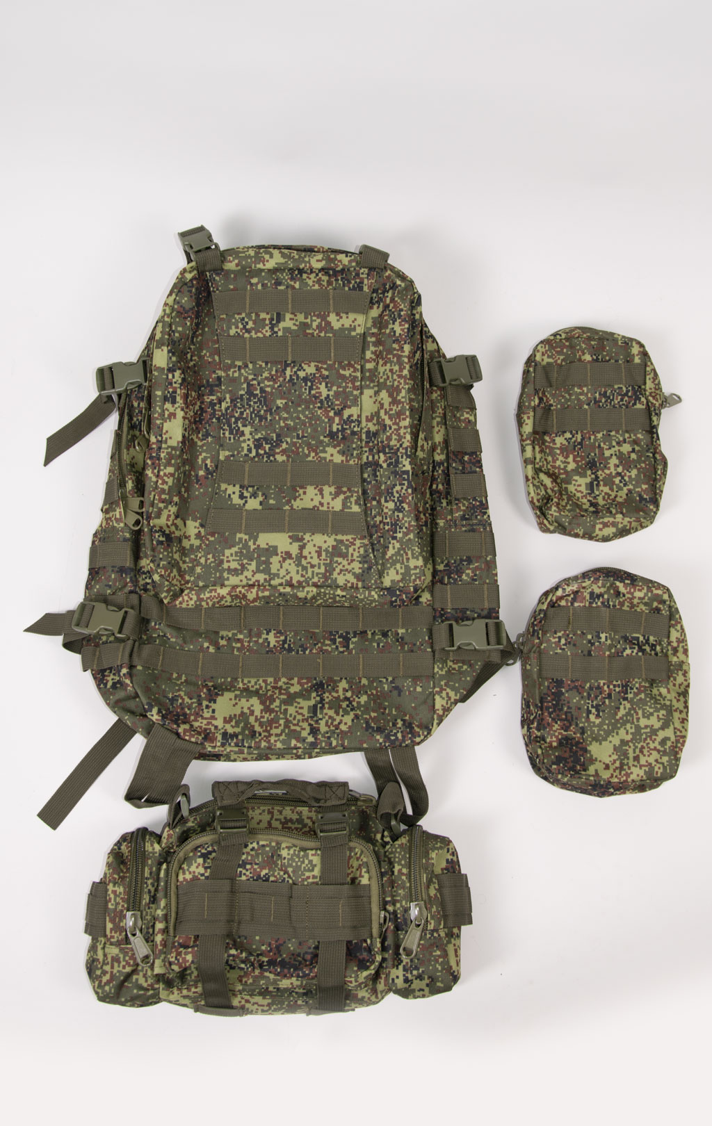 Рюкзак тактический ASSAULT 60L с поясной сумкой + 2 подсумка цифра РФ BS-016 Китай