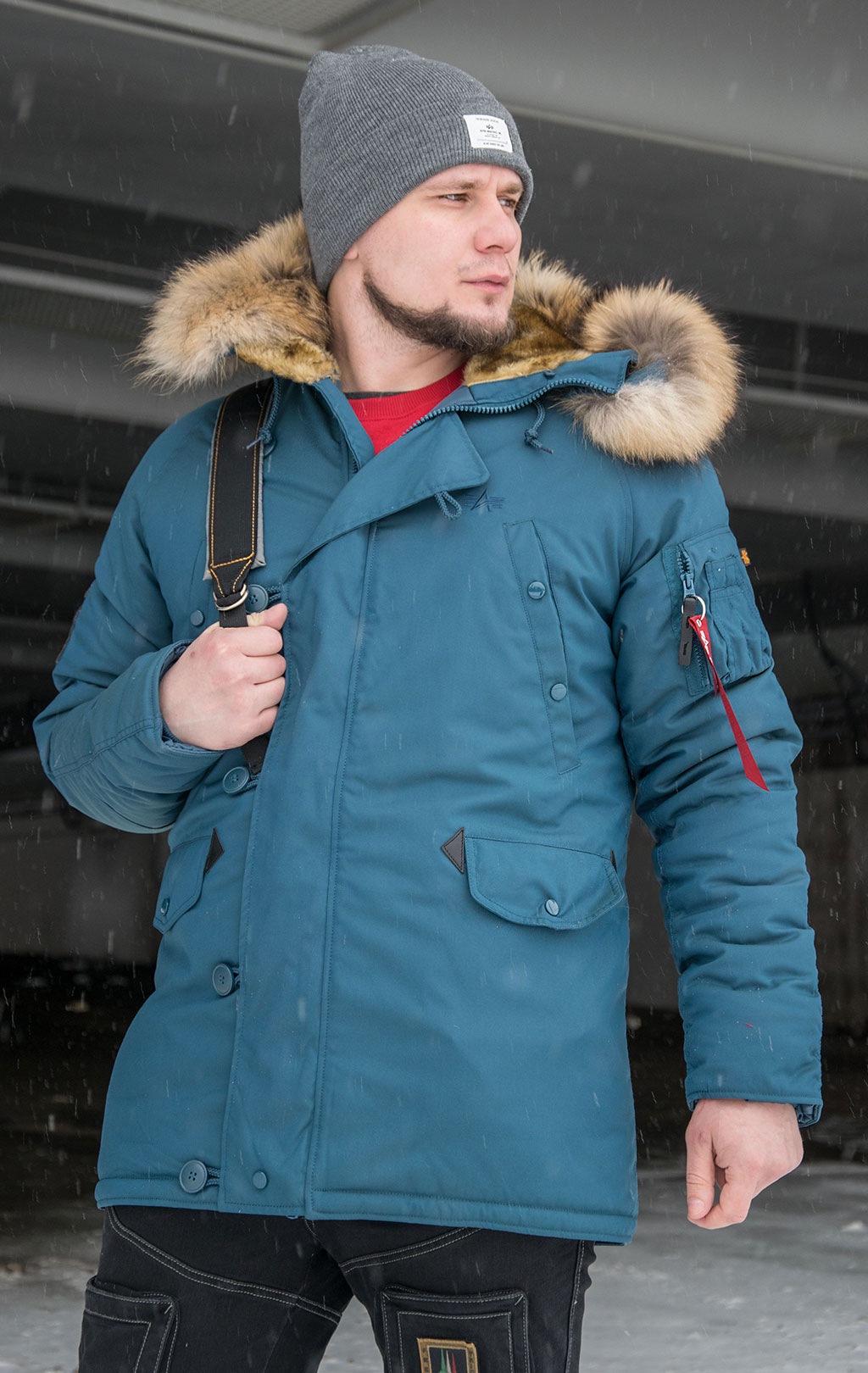 Аляска ALPHA INDUSTRIES EXPLORER натур. мех blue bold 