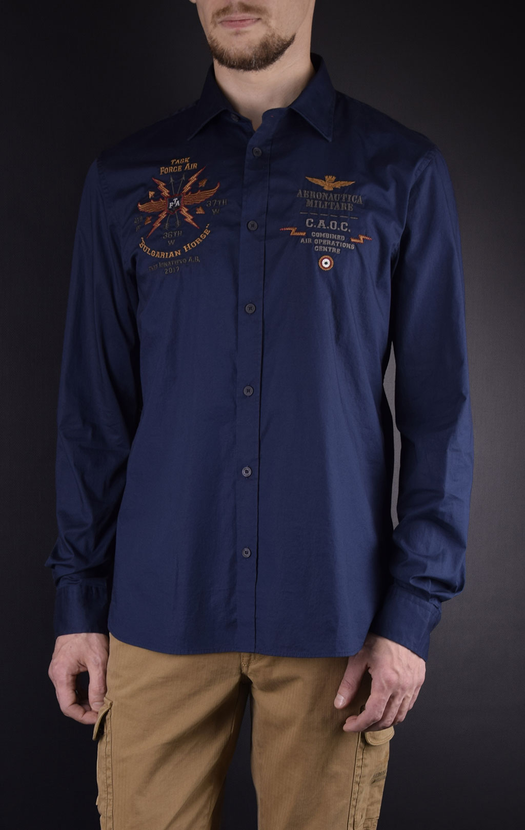 Рубашка AERONAUTICA MILITARE blue navy (CA 1071) 