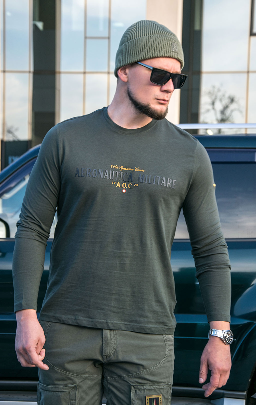 Лонгслив AERONAUTICA MILITARE FW 23/24/BD dark green (TS 2187) 