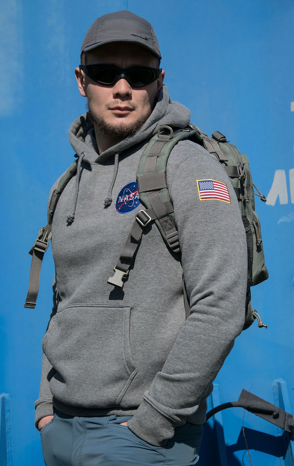 Толстовка ALPHA INDUSTRIES NASA SPACE SHUTTLE HOODIE medium charcoal heather 