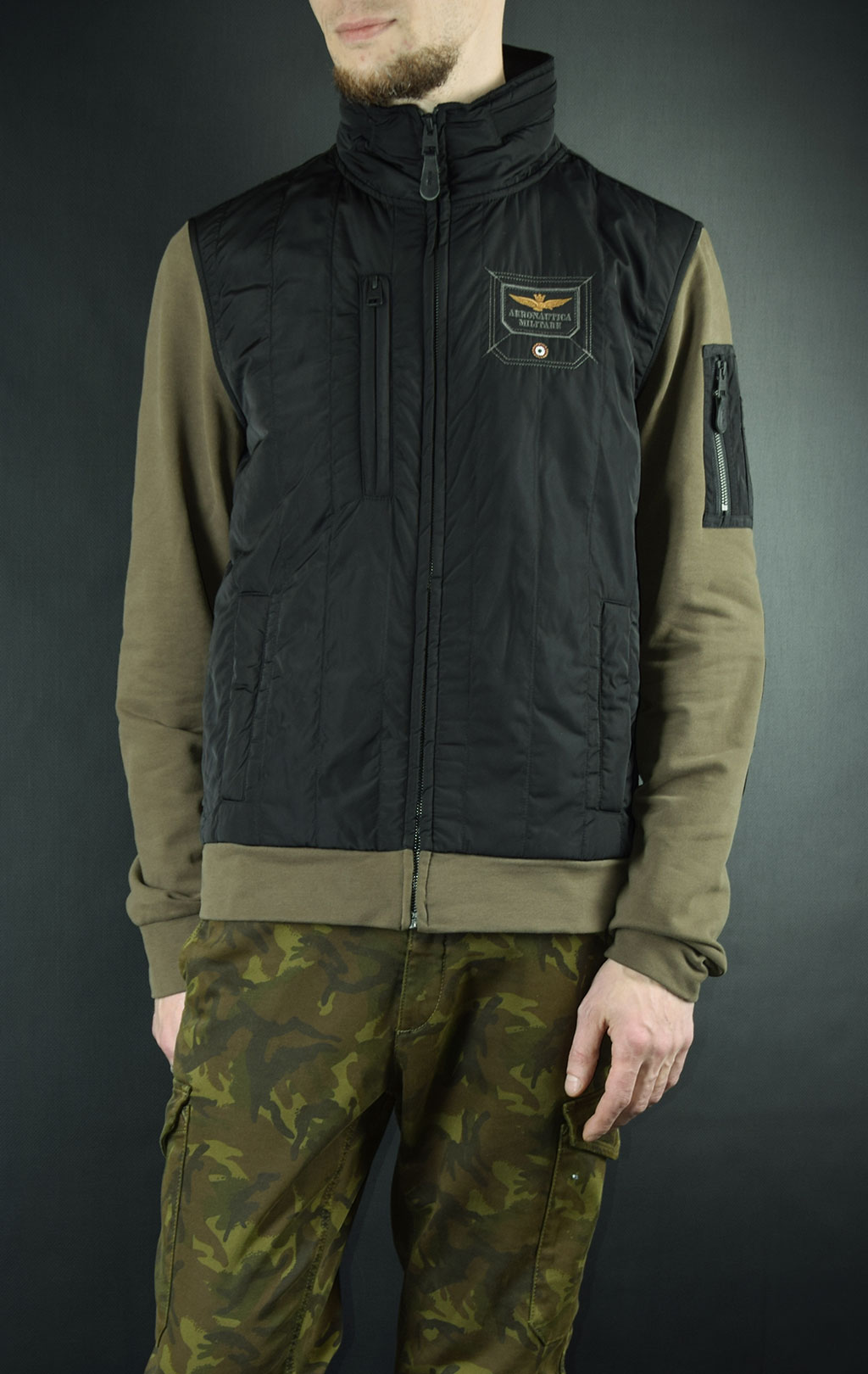 Толстовка AERONAUTICA MILITARE nero/verde bosco (AF 350) 