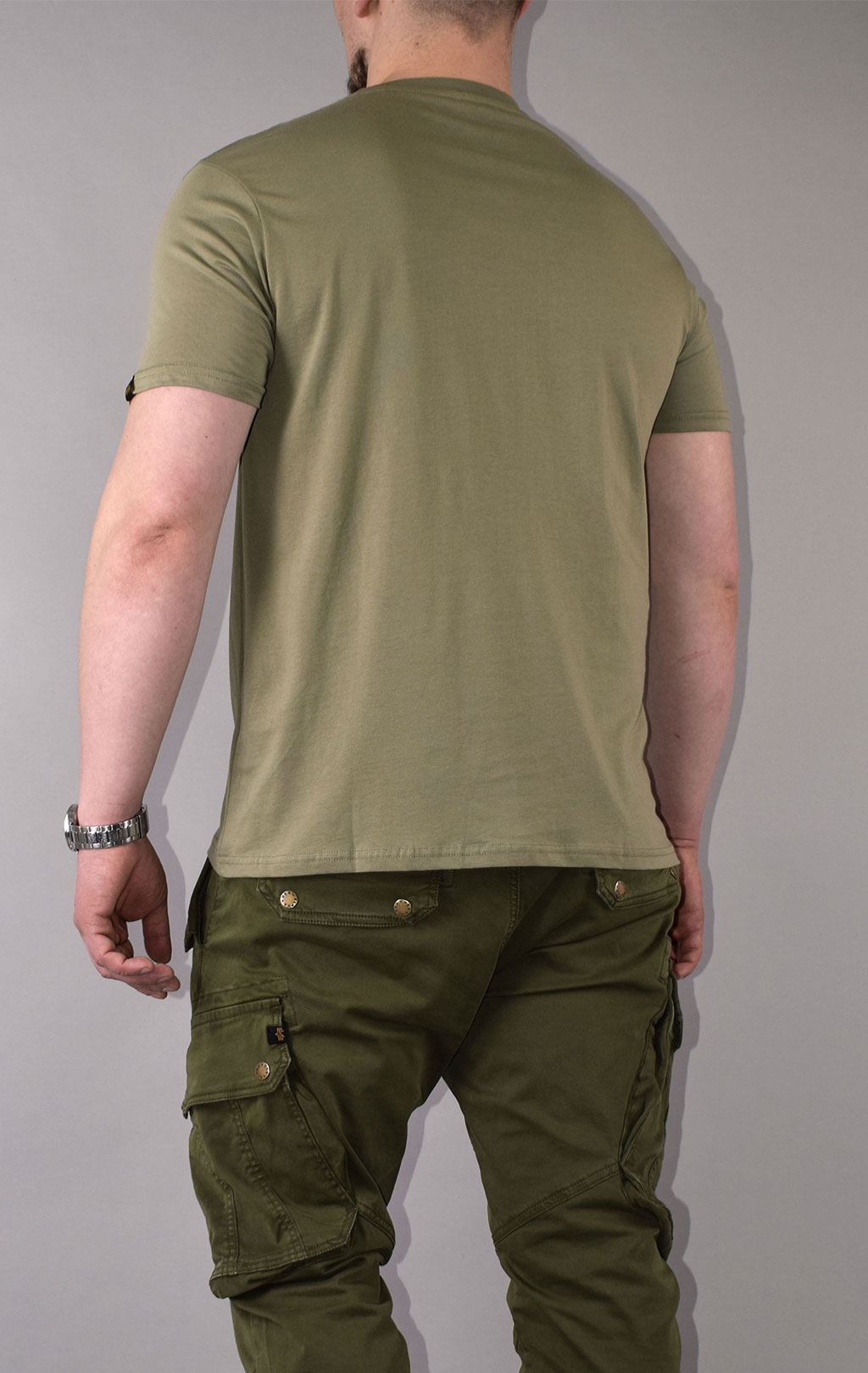 Футболка ALPHA INDUSTRIES BASIC T SMALL LOGO big size olive 