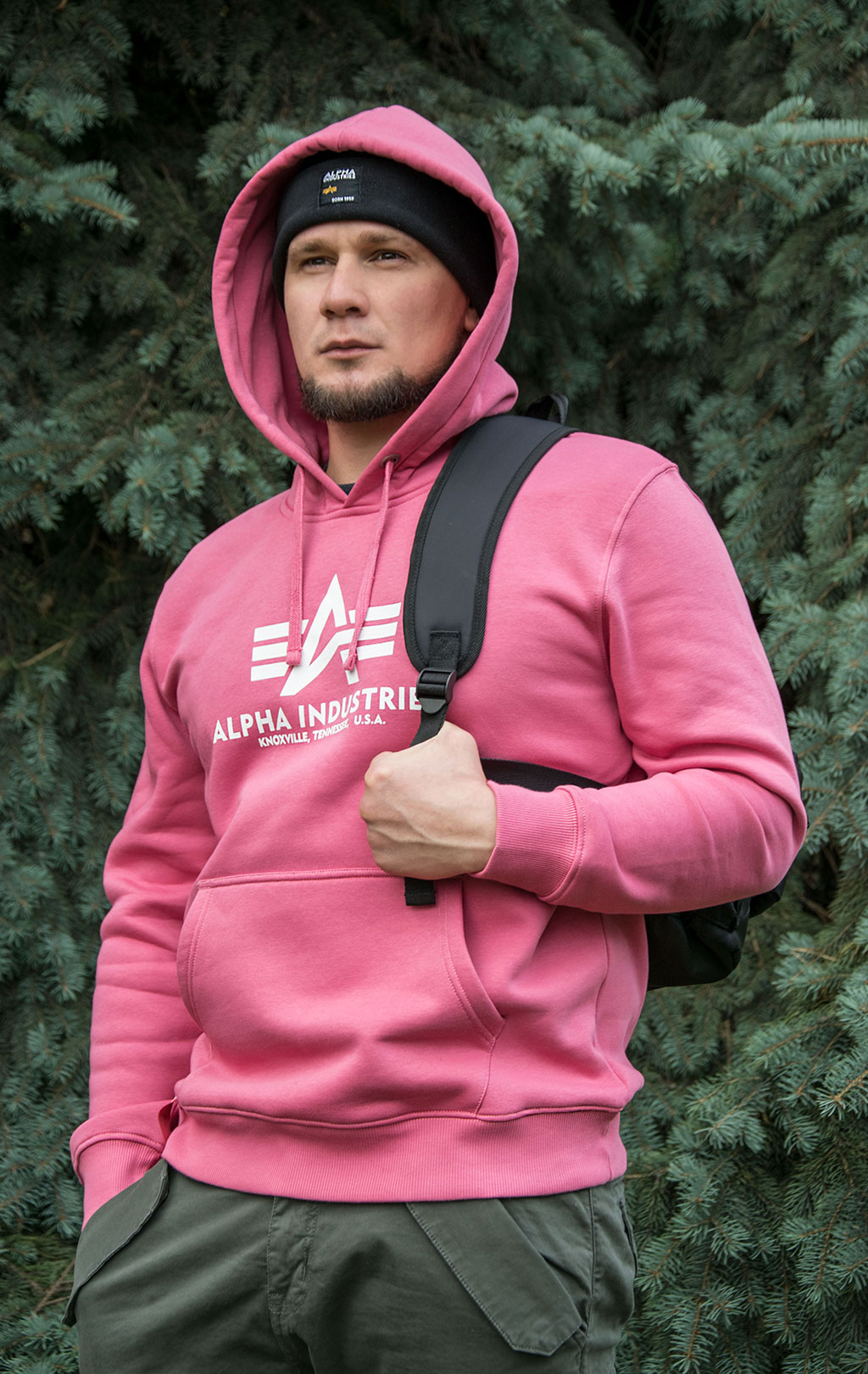 Толстовка ALPHA INDUSTRIES BASIC HOODY coral red 