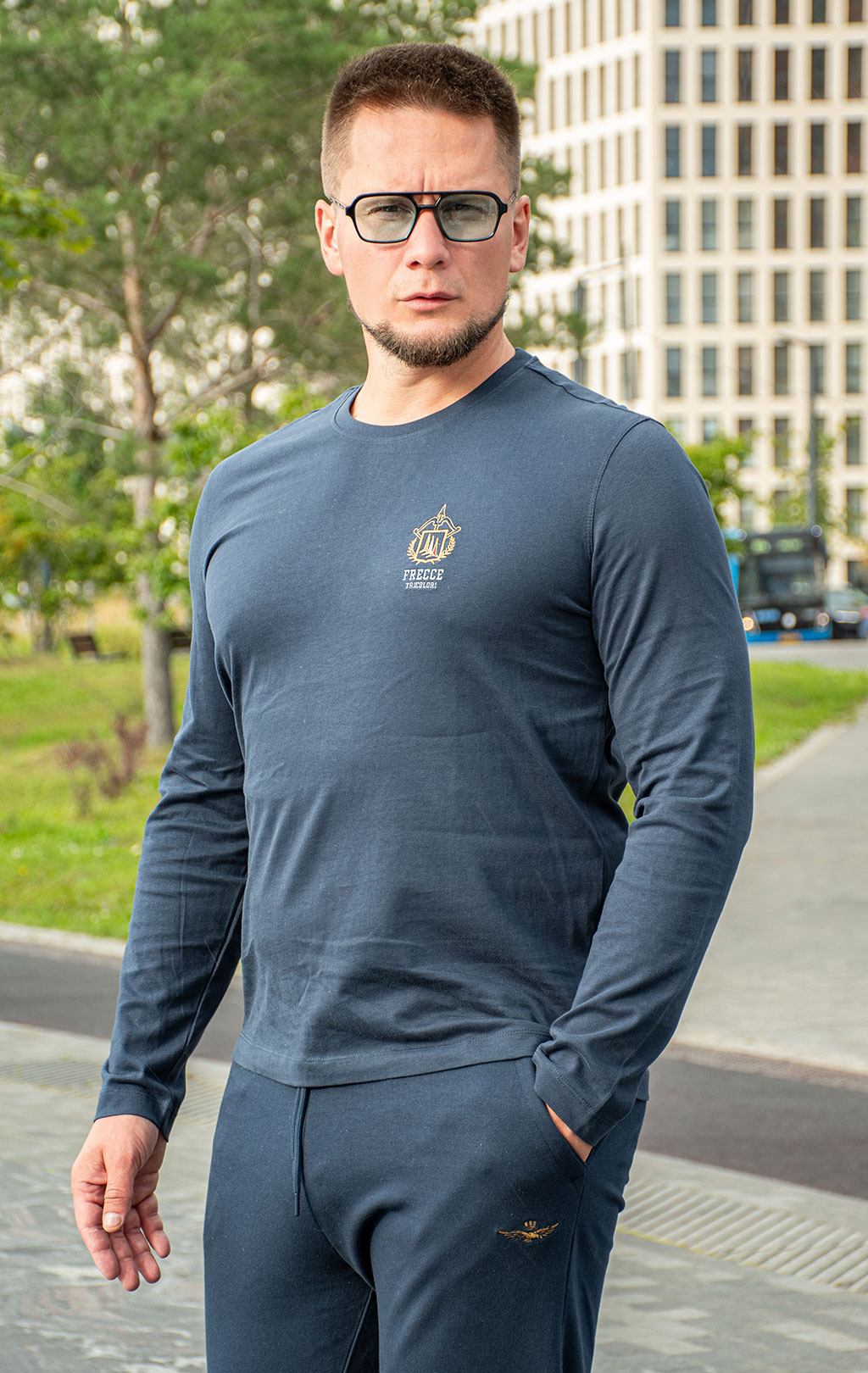 Лонгслив AERONAUTICA MILITARE FW 25/26/BD blue navy (TS 2466) 