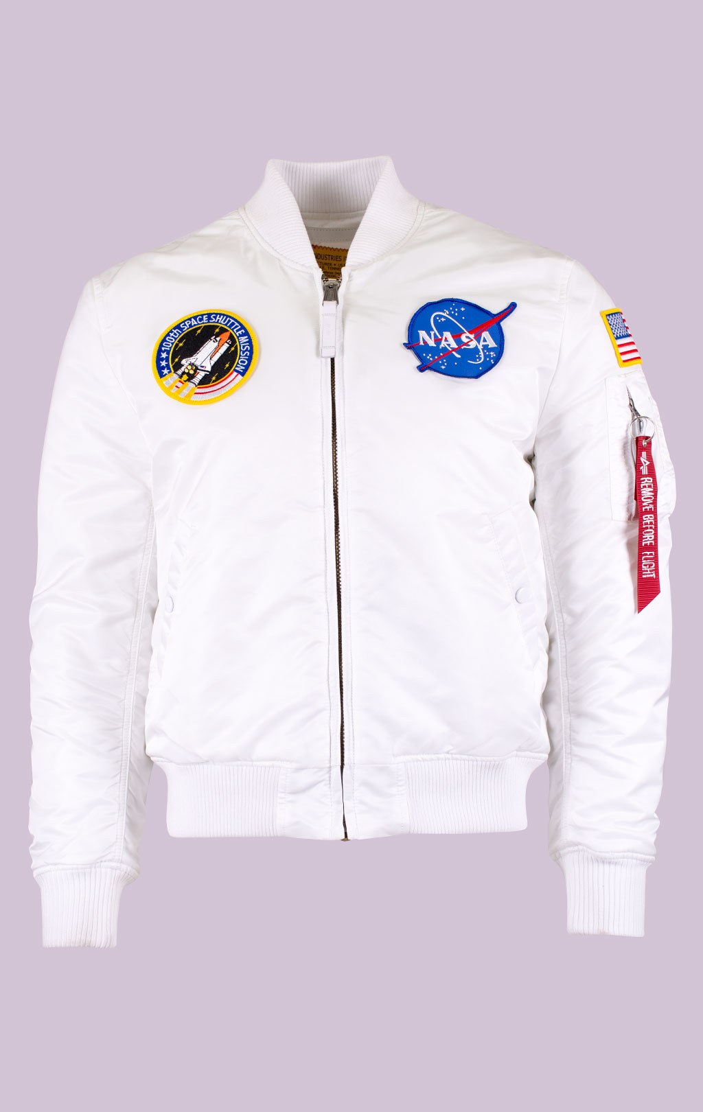 Бомбер ALPHA INDUSTRIES MA-1 VF NASA white 