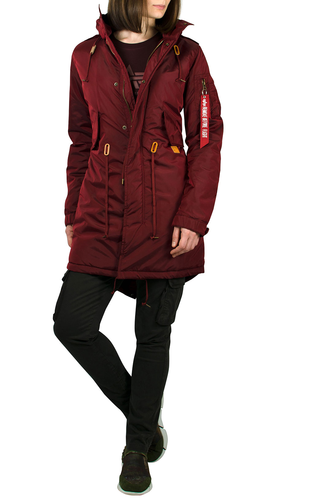 Женская куртка-парка ALPHA INDUSTRIES CW TT FISHTAIL burgundy 