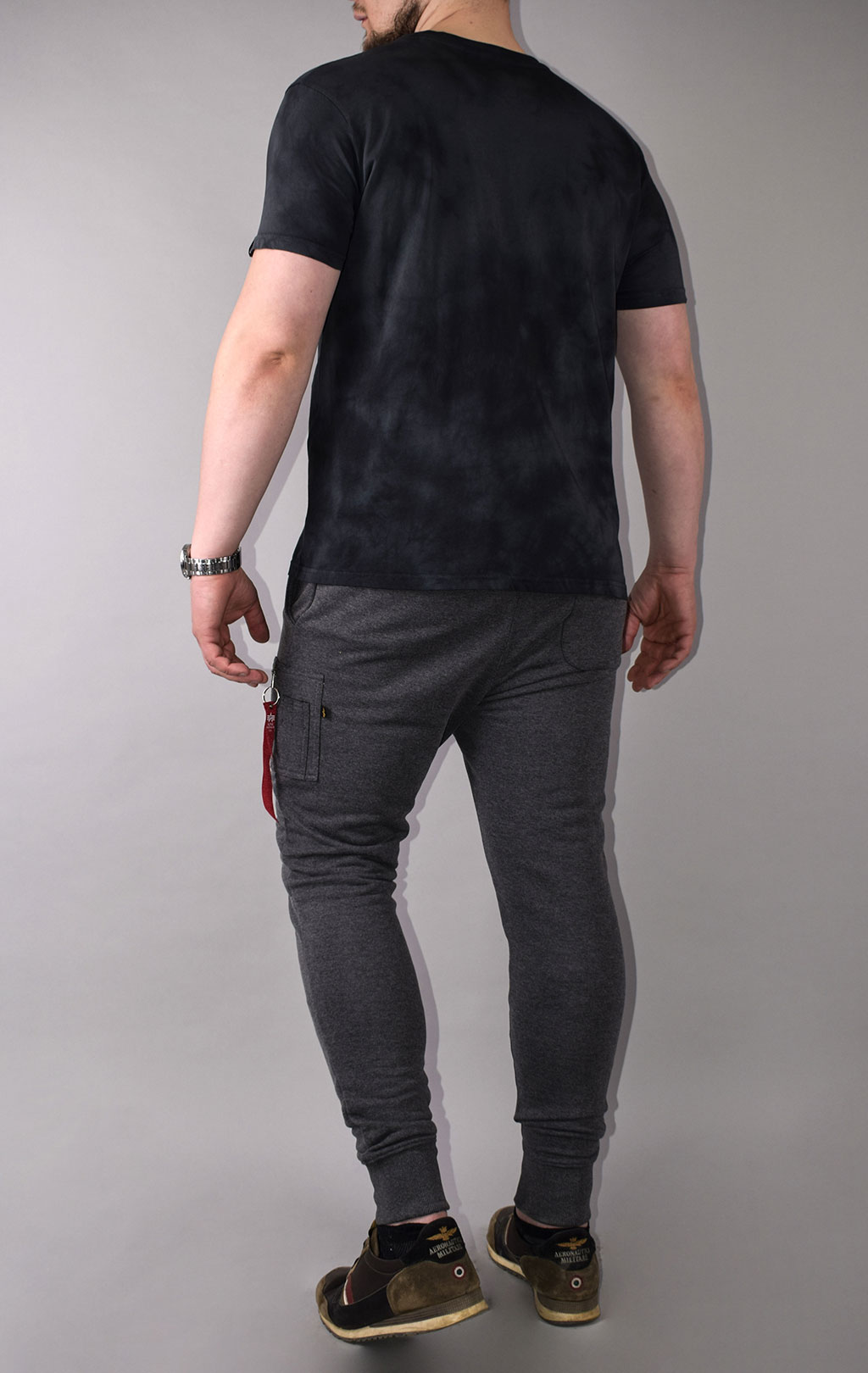 Футболка ALPHA INDUSTRIES BASIC T BATIK grey black 