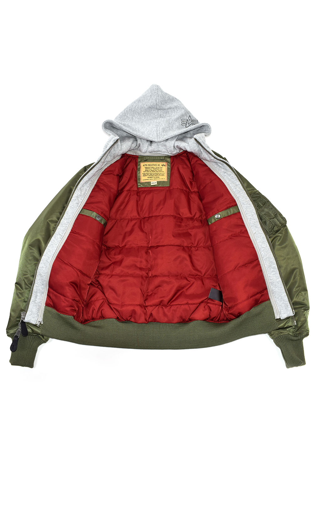 Куртка-бомбер лётная ALPHA INDUSTRIES D-Tec big size MA-1 sage green 