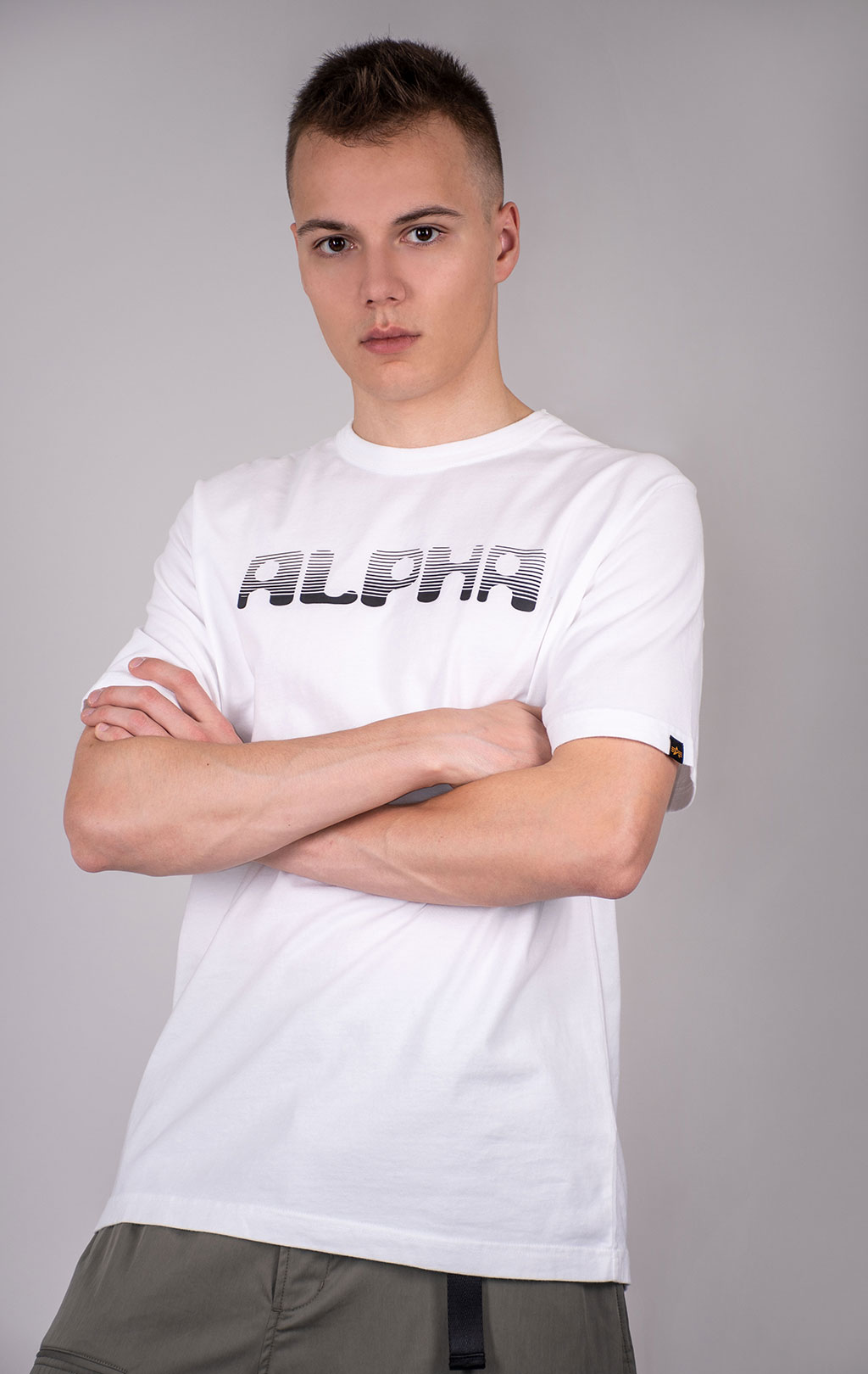 Футболка ALPHA INDUSTRIES ALPHA LOGOS TEE плотная FW 24/25 white 