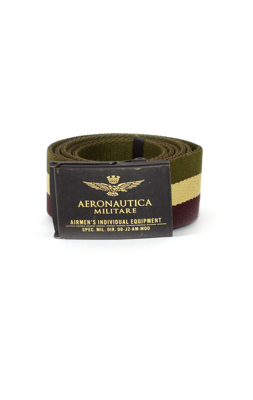 Ремень тканевый AERONAUTICA MILITARE FW 21/22/IT verde/beige/rosso (CI 277) 