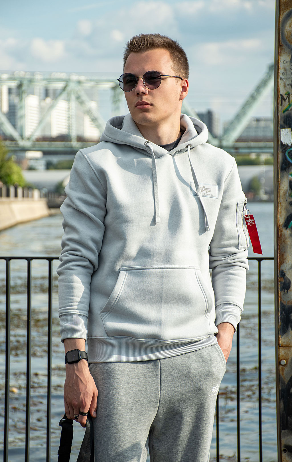 Толстовка ALPHA INDUSTRIES BACK PRINT HOODY pastel grey 