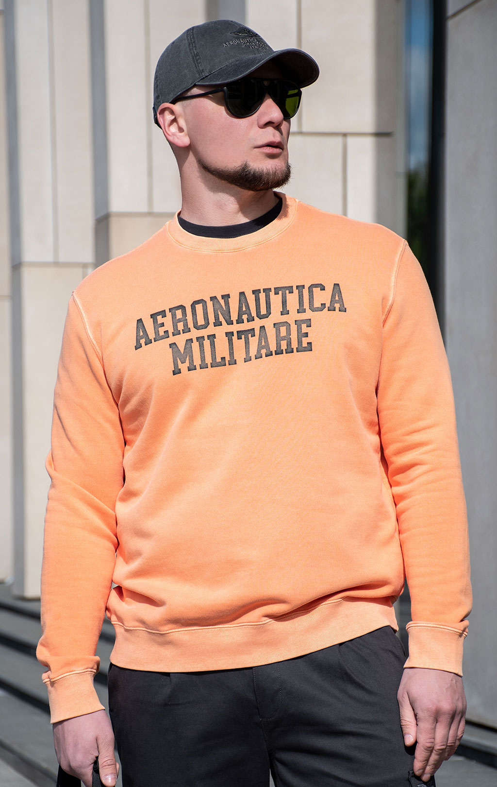 Свитшот AERONAUTICA MILITARE SS 24 m/IT carrot orange (FE 1898) 