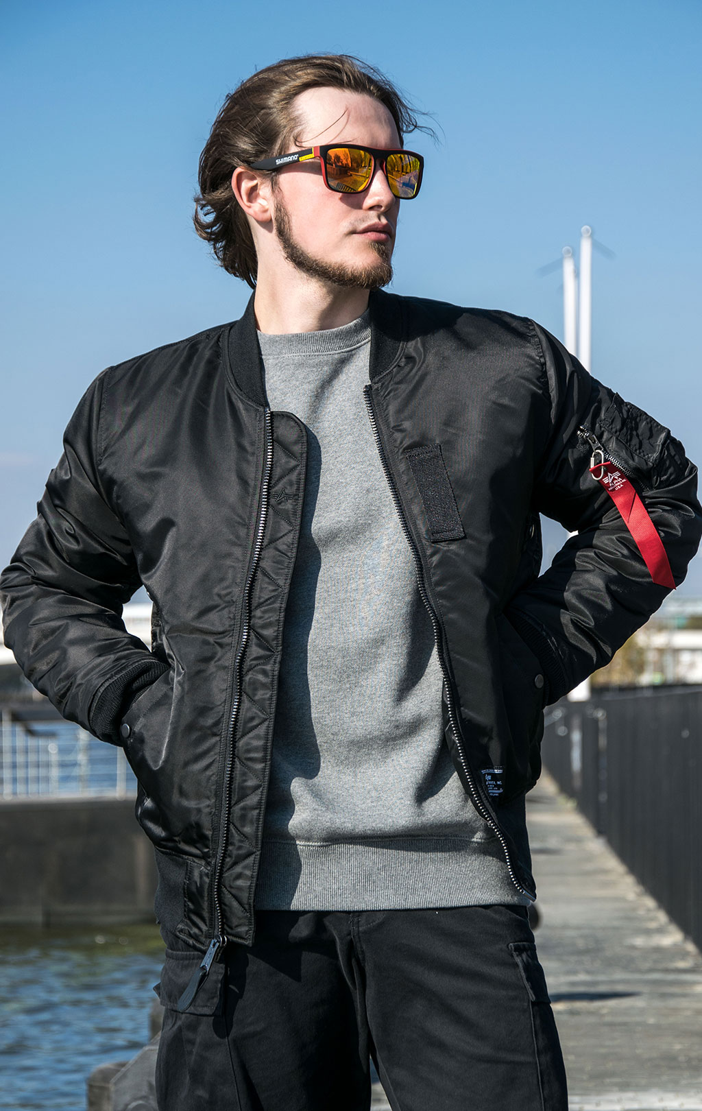 Куртка-бомбер лётная ALPHA INDUSTRIES MOD FLIGHT JACKET MA-1 FW 23/24 m black 