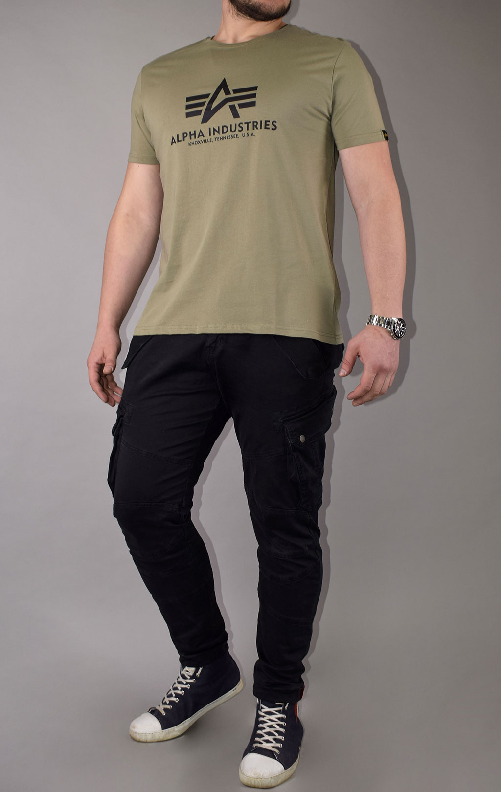 Футболка ALPHA INDUSTRIES BASIC T big size olive 